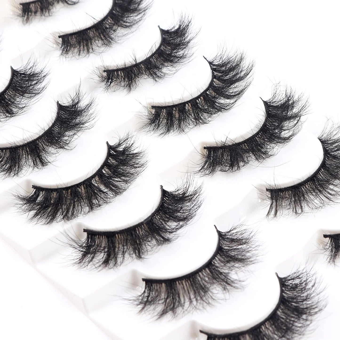 3D Faux Mink False Eylashes Fluffy 7 Pairs Thick Wispy Long Extension Eyelashes 15-19mm Serendipity Life Reusable Lashes P2, 1 Count