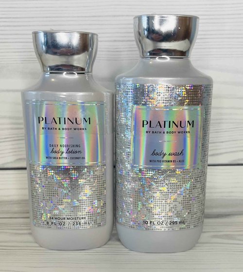 Bath & Body Works Platinum Body Lotion and Body Gel Wash 2 Piece Set