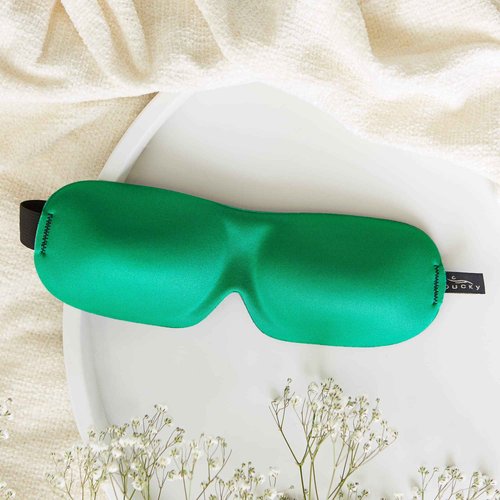 Bucky 40 Blinks No Pressure Solid Eye Mask for Sleep & Travel, Green, One Size