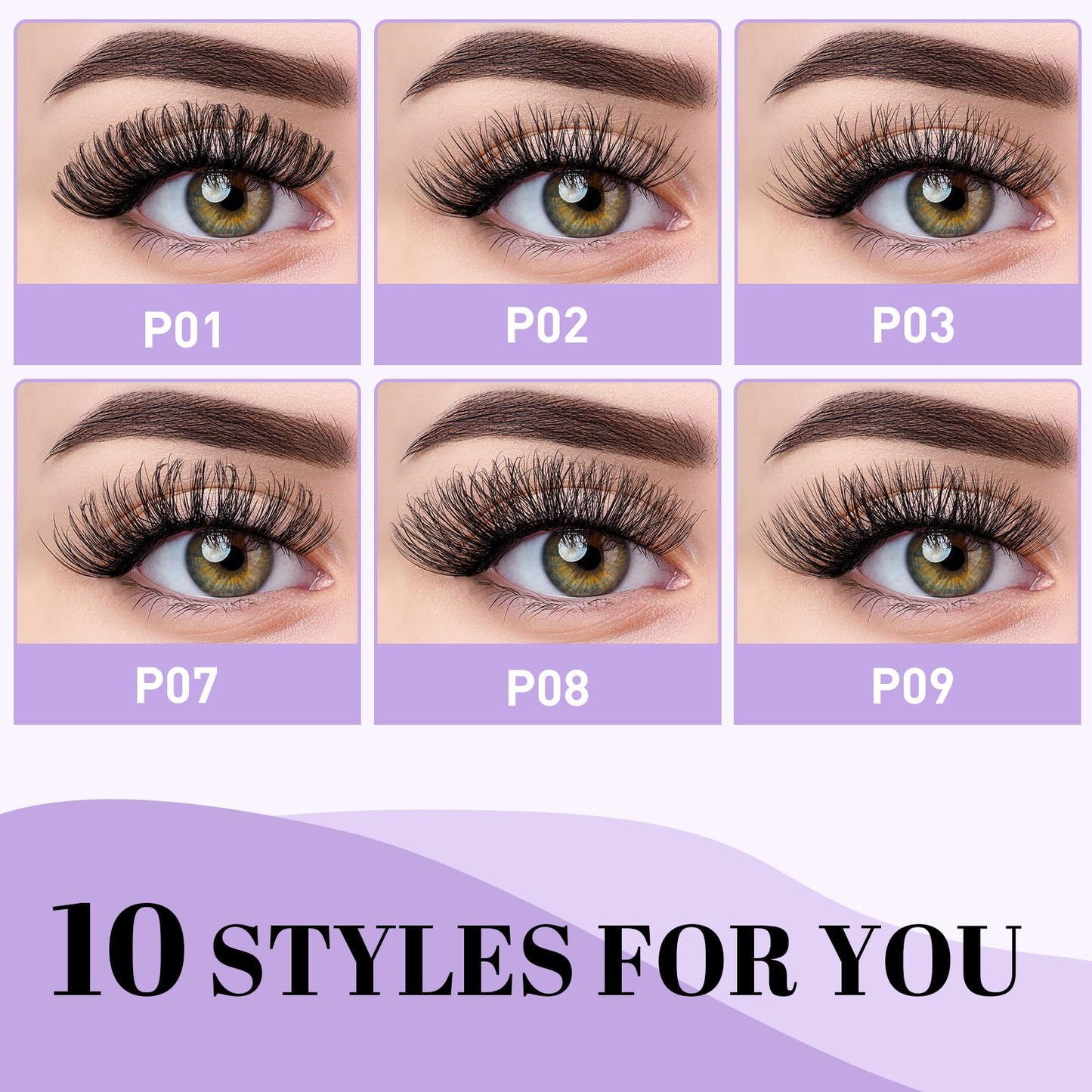 Lash Clusters P01 10 Pair Eyelash Clusters Cluster Eyelash Extensions Fluffy Cluster Lashes Wispy Diy Lash Extension Clusters Eyelash Extension Strips Lashes 10 Pairs Multipack(FDDM-P01)