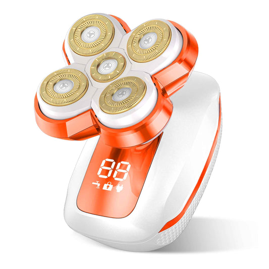 Electric Razor for Women with 5D Magnetic Blade, Women Shaver Dry/Wet Use, Hair Storage Design, Fast Type-C Charging & LED Power Display, Travel-Friendly Orange