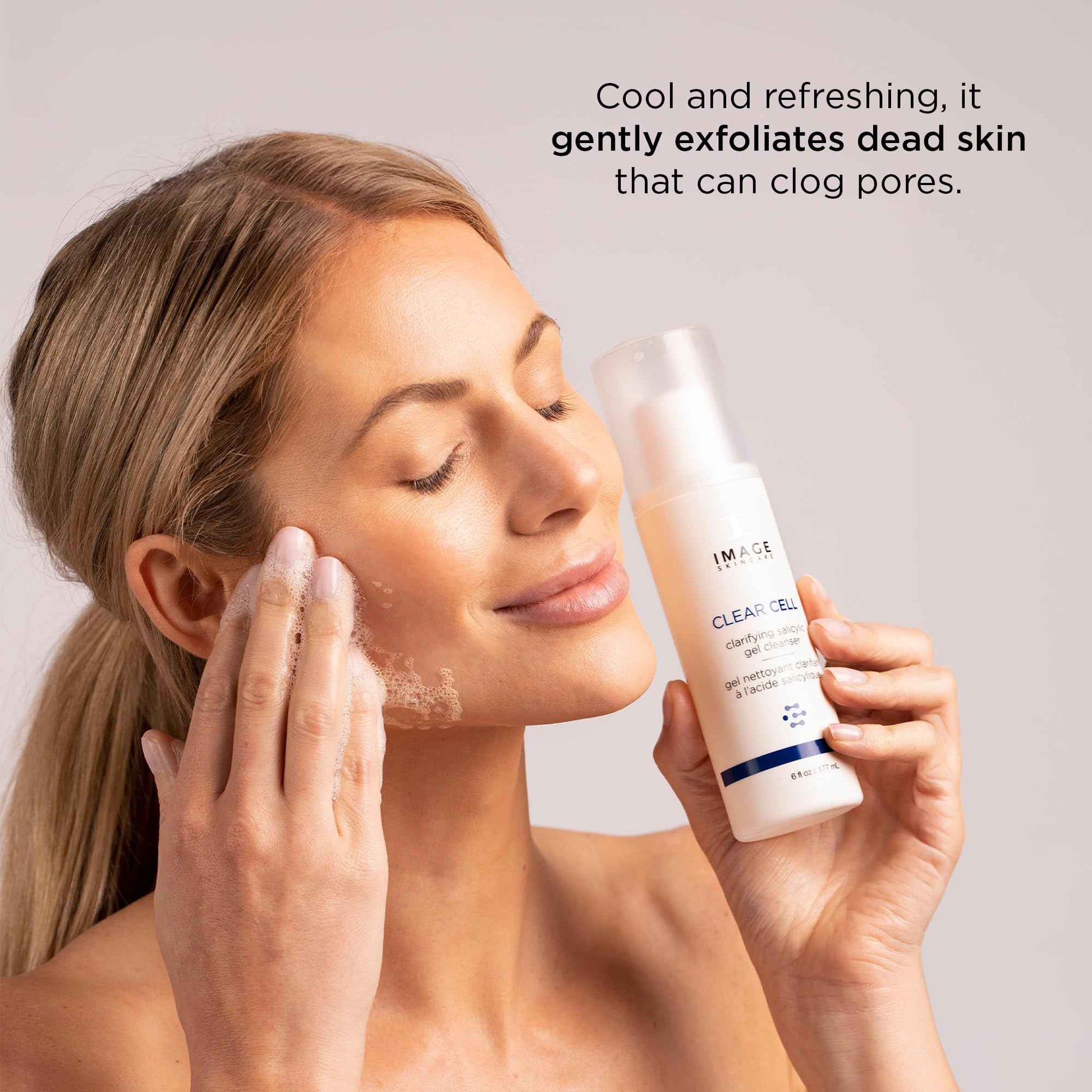 IMAGE Skincare, CLEAR CELL Salicylic Gel Cleanser, Gentle Foaming Face Wash Removes Excess Oil and Shine for Oily Prone Skin, 6 fl oz