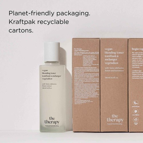 THE FACE SHOP The Therapy Vegan Blending Toner | Organic Vegan Soothing Face Toner | Elasticity Improvement & Deeply Hydrating | Eco-Friendly,6.09 fl. Oz,K-Beauty