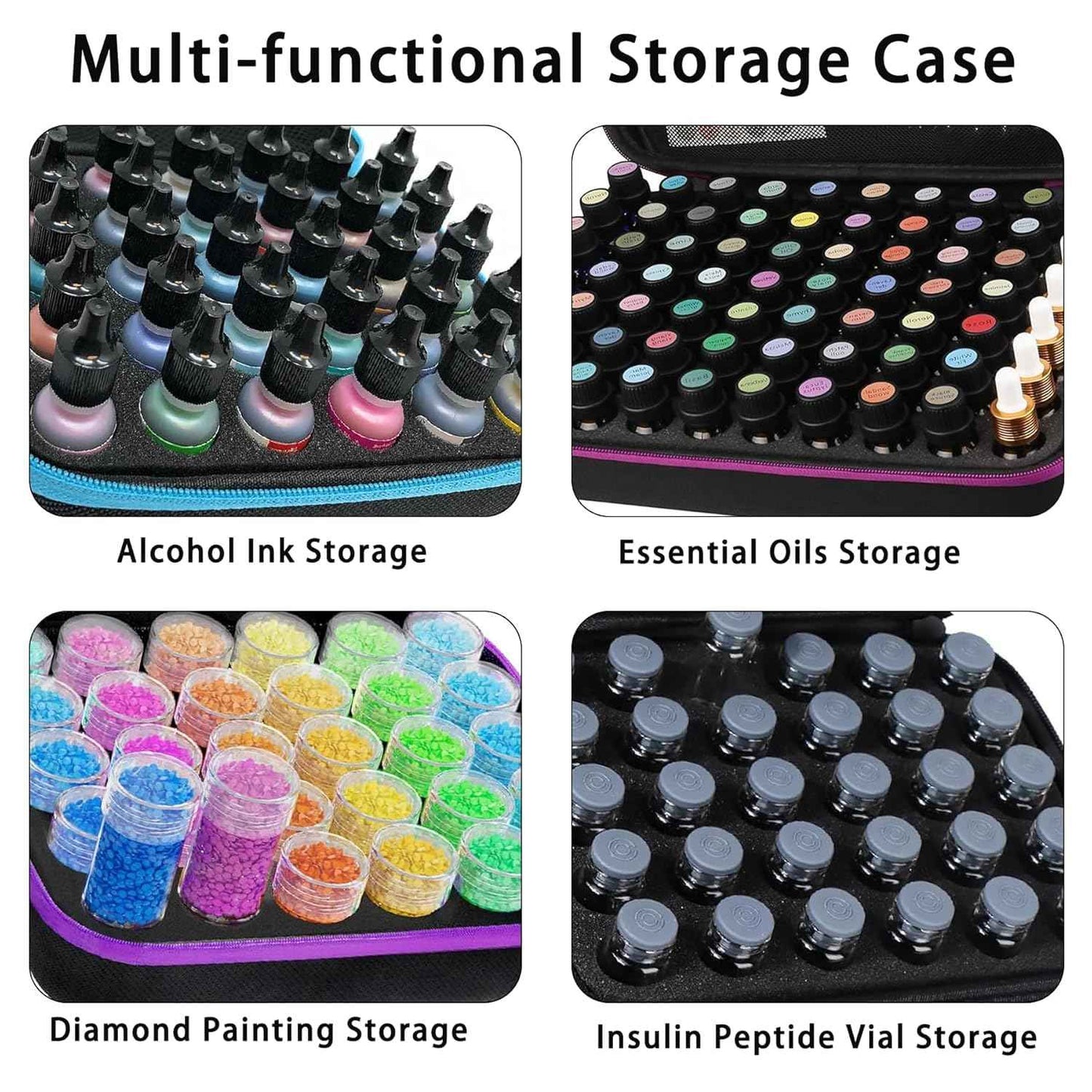 DHXYZZB Essential Oils Carrying Case Holds, 70 Bottles 5ml, 10ml, 15ml Bottles Storage Organizer Bag Hard Shell EVA, Essential Oil Bag with Labels & Bottle Opener & Plastic Droppers (Orange)