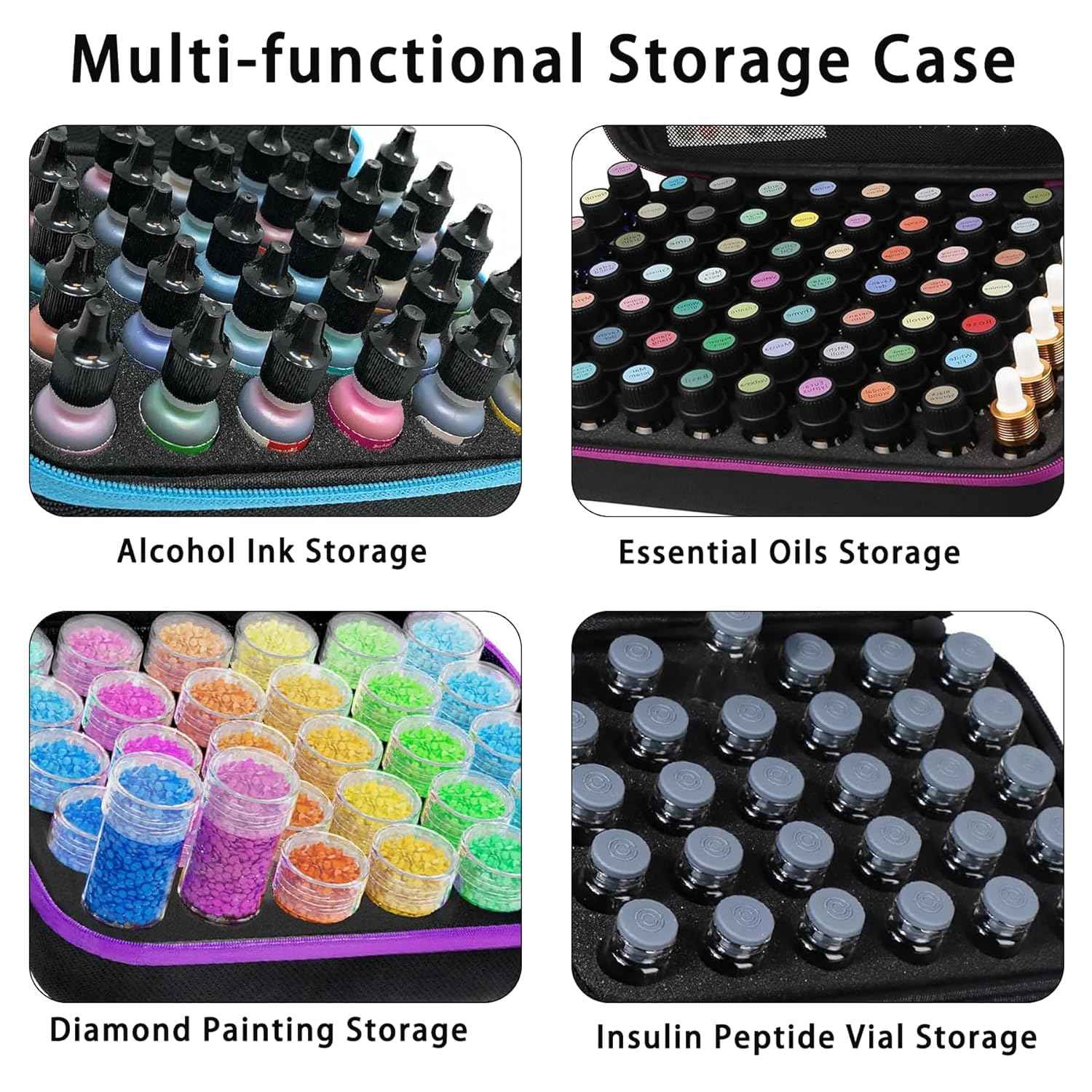 DHXYZZB Essential Oils Carrying Case Holds, 70 Bottles 5ml, 10ml, 15ml Bottles Storage Organizer Bag Hard Shell EVA, Essential Oil Bag with Labels & Bottle Opener & Plastic Droppers (Orange)