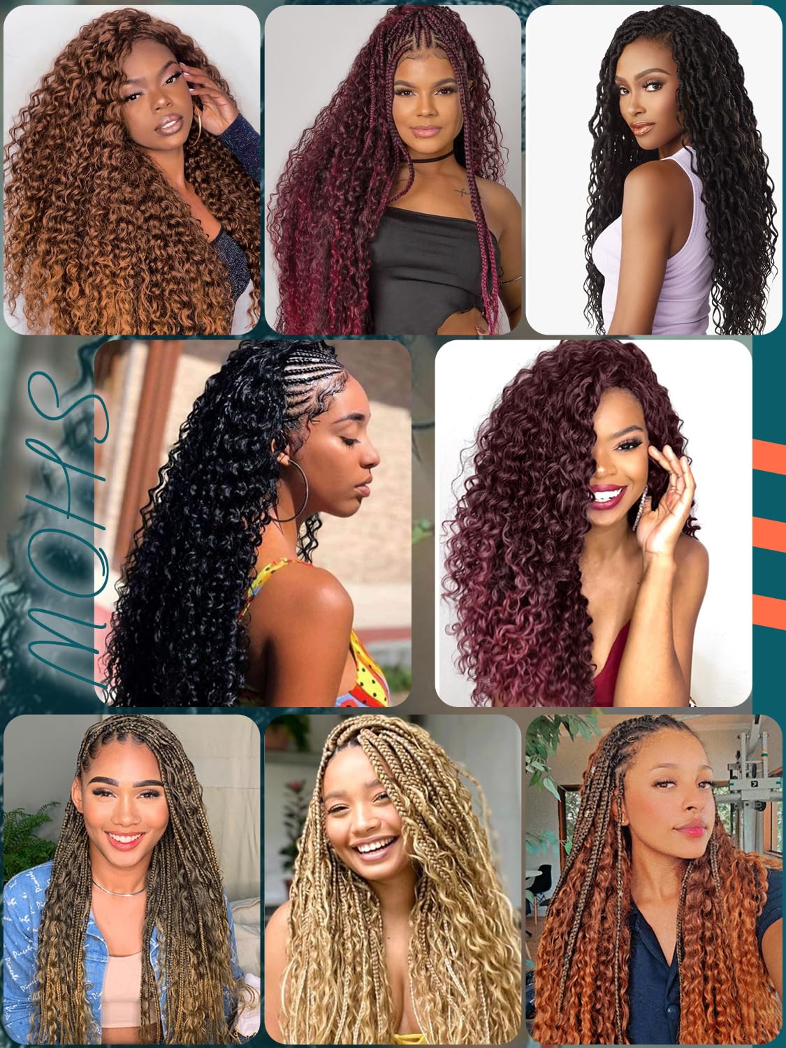 Deep Wave Bulk Hair for Braiding 200g Curly Hair for Bohemian Knotless Braids 2 Boundle Boho Braids Curls 20 Inch Boho Hair for Micro Braiding No Weft, Naturl Black