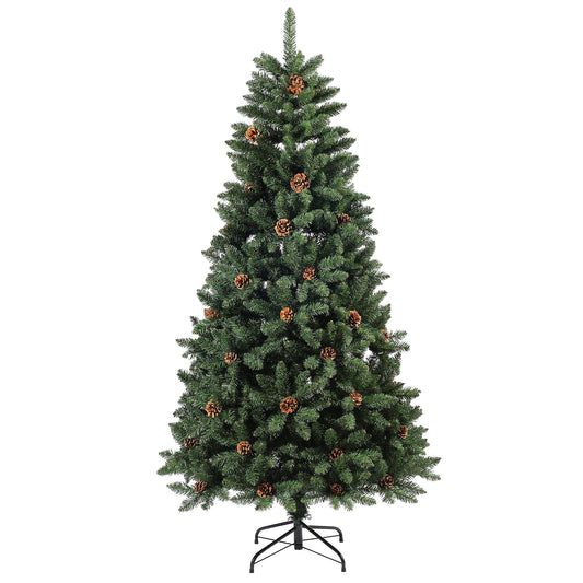 BHG Artificial Spruce Christmas Tree 7 ft, Classic Color Trees for Home, Office, Party Decoration, Easy Assembly - Green