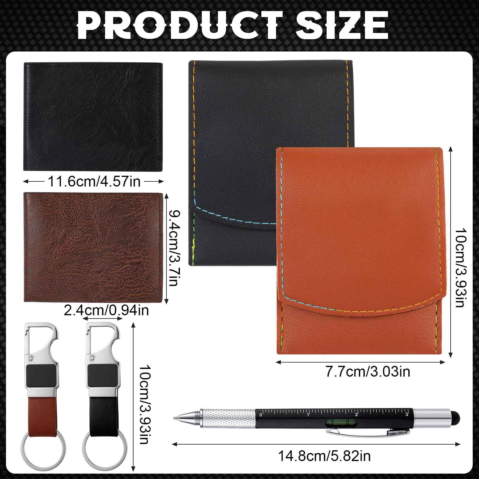 Huquary 6 Sets Christmas Gifts for Men Gifts Bulk Nail Clipper Multitool Pens Leather Wallet Keychain Party Favor