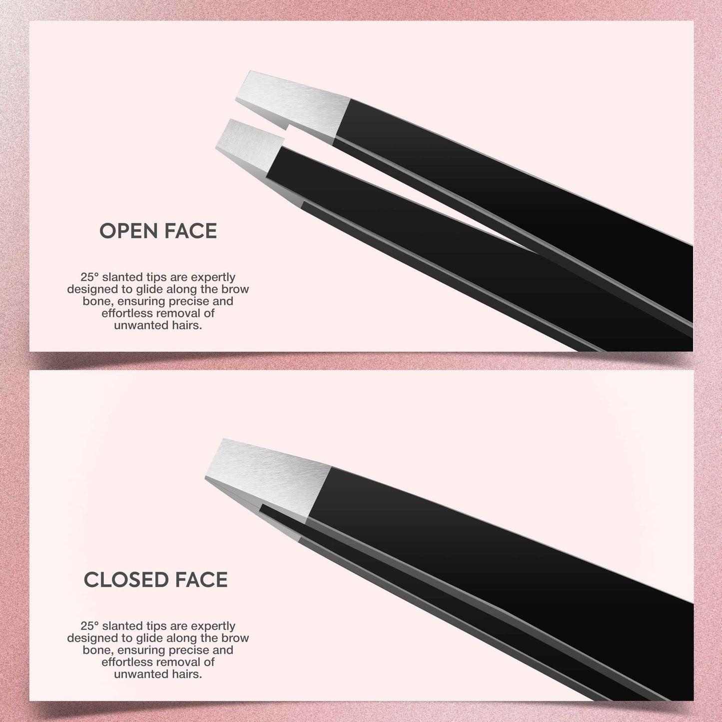 MARKHOR® Black Majesty, Professional Pointed and Slant Tweezers for Eyebrows, Tweezers for Women Facial Hair, Splinter and Ingrown Hair Removal Tweezers, Stainless Steel Precision Eyebrow Tweezers Set