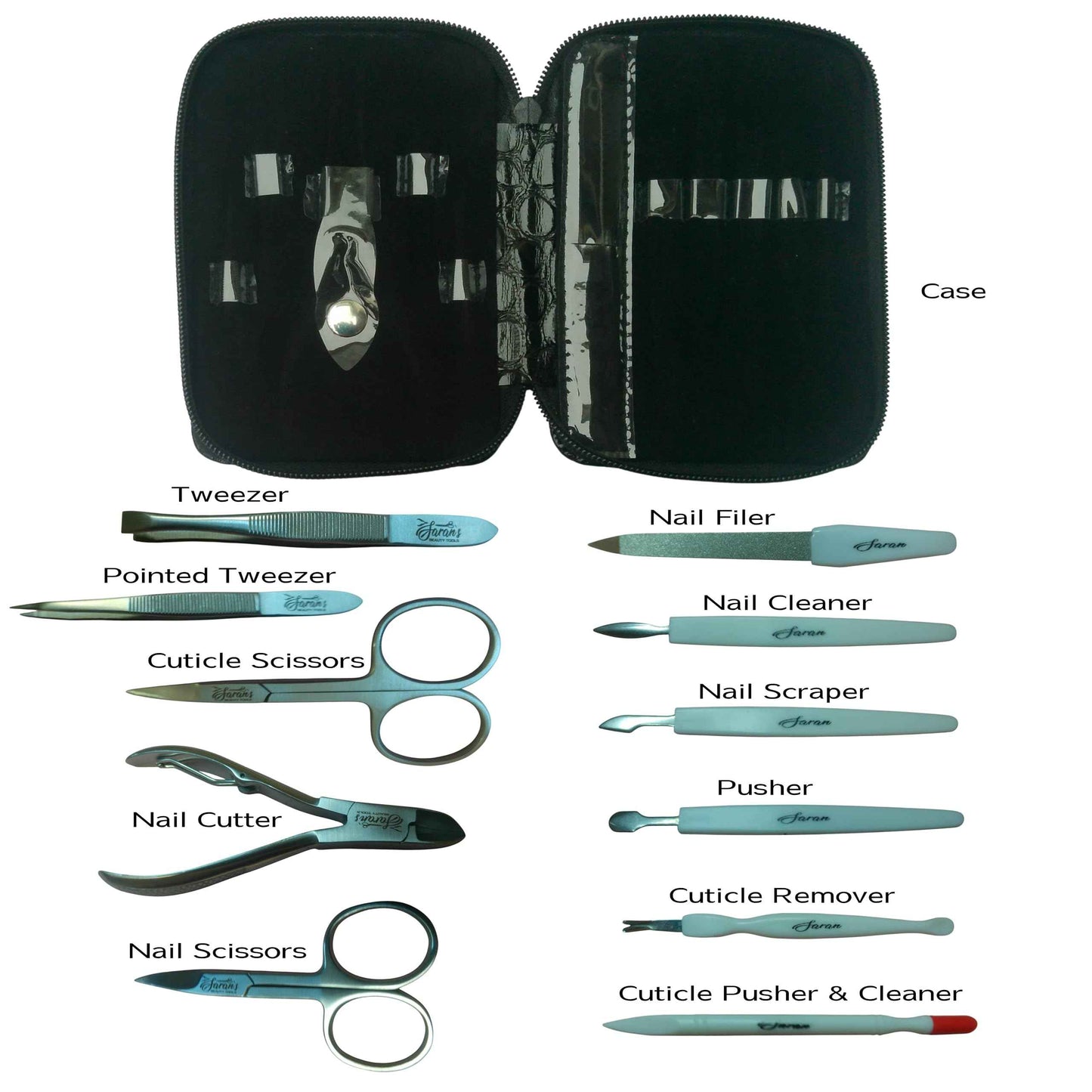 Professional 11-Piece Stainless Steel Manicure and Pedicure Care Tool Kit – Made with German Quality heavy-duty stainless steel and rust-free. Grooming gift set for Women & Men