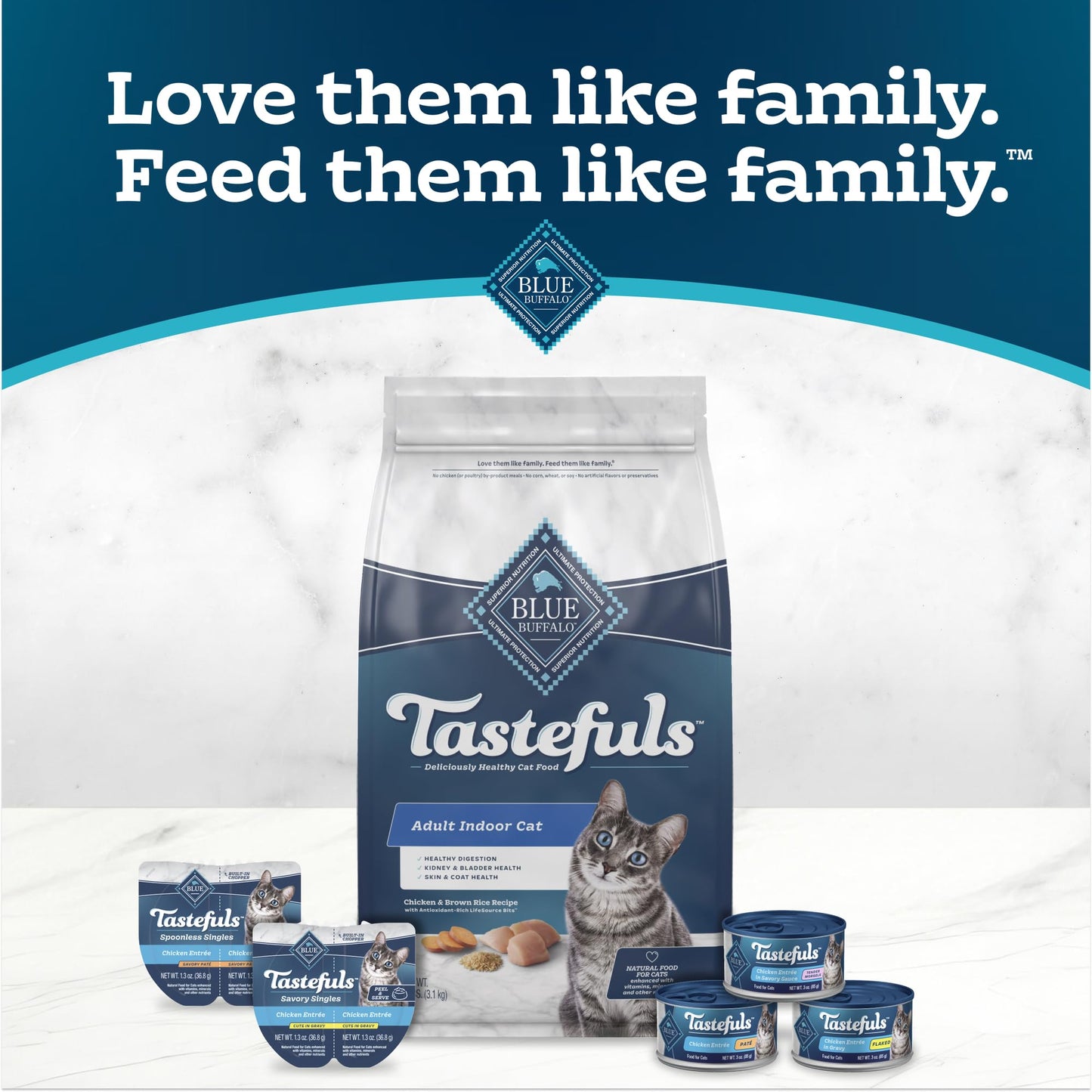 Blue Buffalo Tastefuls Natural Wet Cat Food Cans, Flaked Style, Tuna Entrée in Gravy 3-oz Cans (Pack of 4)