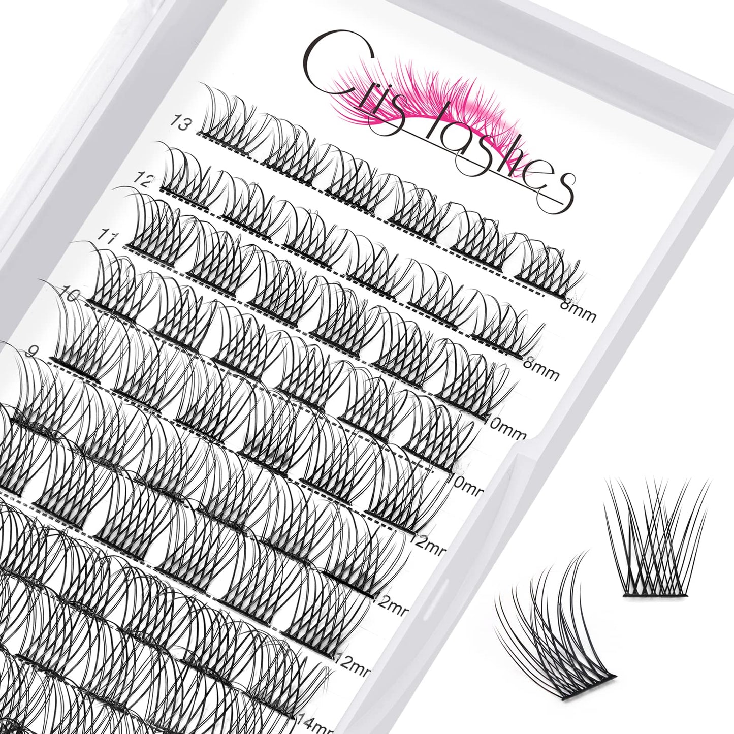 Lash Clusters DIY Eyelash Extensions 78pcs Crislashes Mixed Eyelash Clusters 8-16mm C Curl Cluster Lashes Natural Lash Clusters DIY Cluster Eyelash Extensions for Home Use(B-C Curl Mix8-16mm)