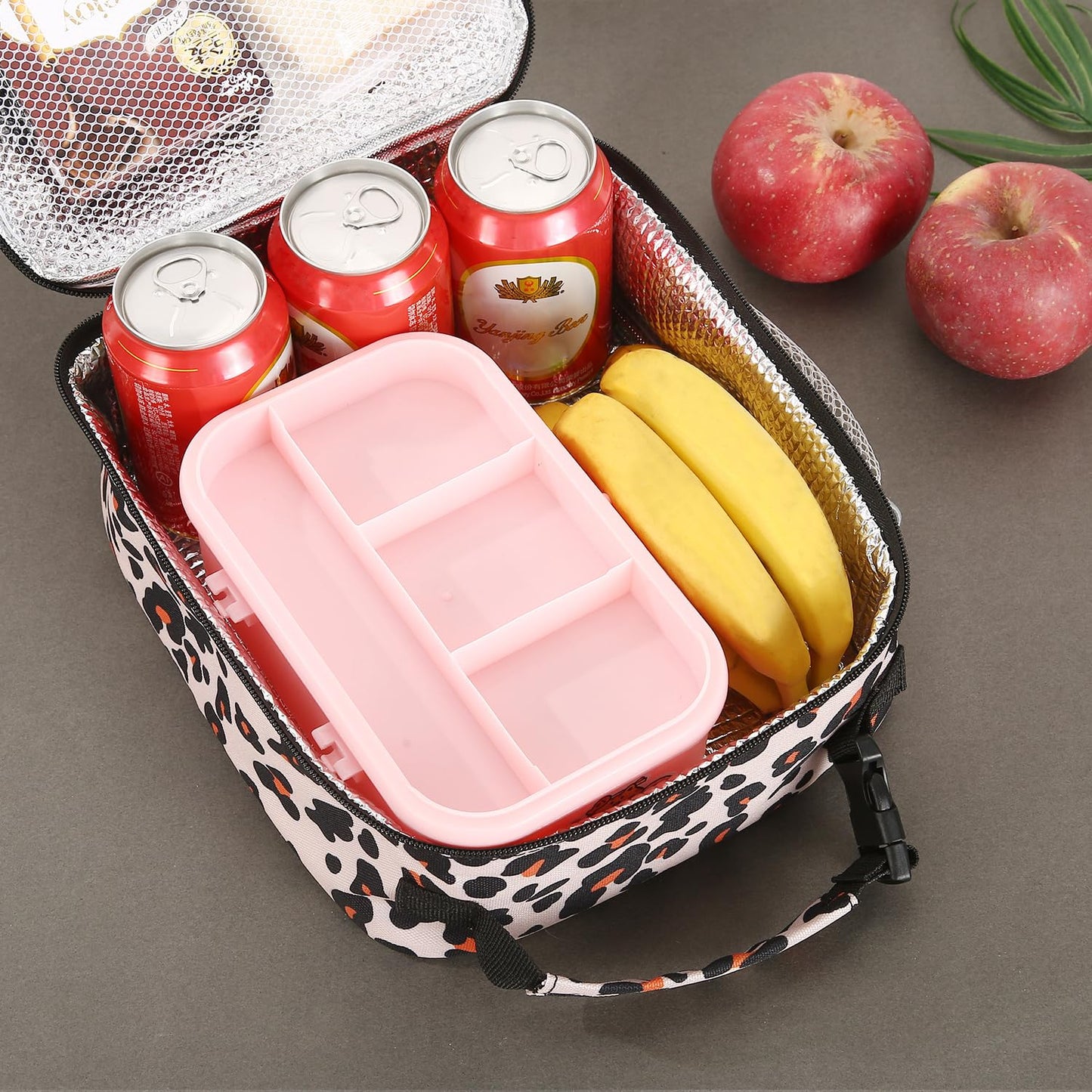 AYEANY Lunch box Lunch bag for men women Lunchbox Lunch bags Insulated Lunch bag Lunch box cooler (Leopard)