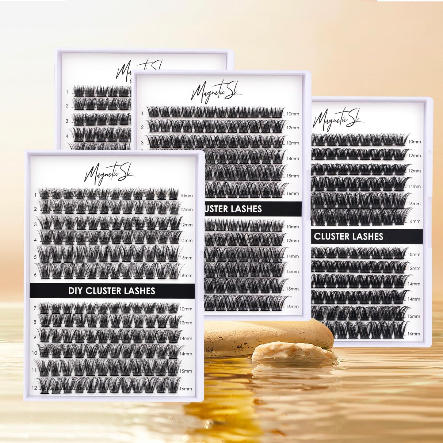 Lash Clusters 144 Pcs Individual Lashes Clusters Eyelash Extensions False Eyelashes DIY Wispy Fluffy Lash Extension Reusable False Eyelashes Natural Look Mix 10-16mm C D Curl-DM17