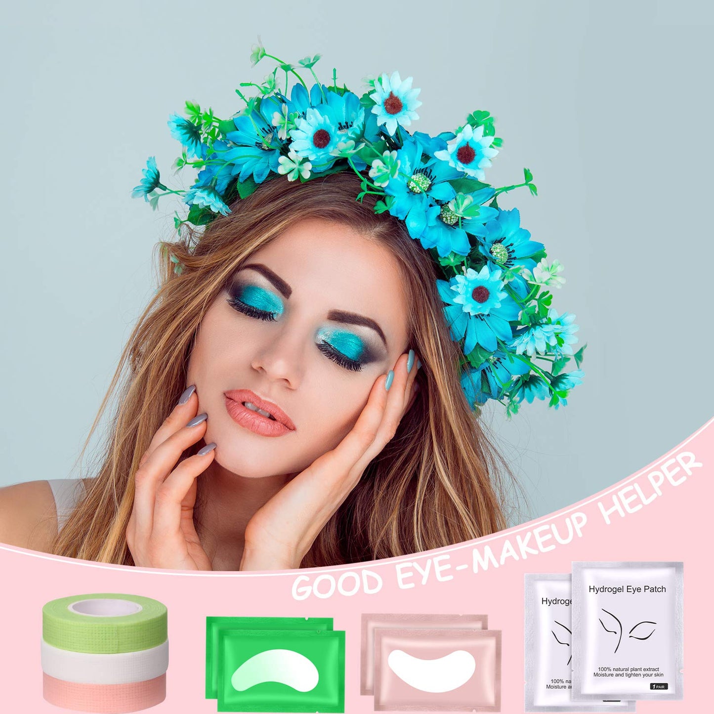 9 Rolls Eyelash Tape Eyelash Extension Tape with 60 Pairs of Eyelash Extension Patches, Breathable Fabric Lash Tape Under Eye Gel Pads for Eyelash Extension Supply, Eye Mask Eye Patches Beauty Tool