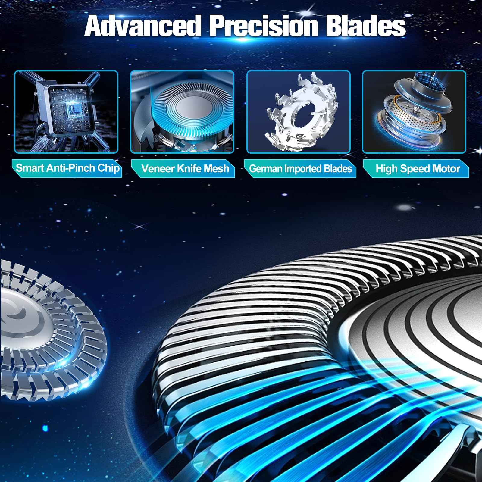 Upgrade Head Shavers for Bald Men,Head Shaver 9D, 6-in-1 Electric Razor Grooming Kit with Nose Hair Trimmer, Waterproof Wet/Dry Shaver, LED Display, Rechargeable Bald Head Razor, Gift for Men