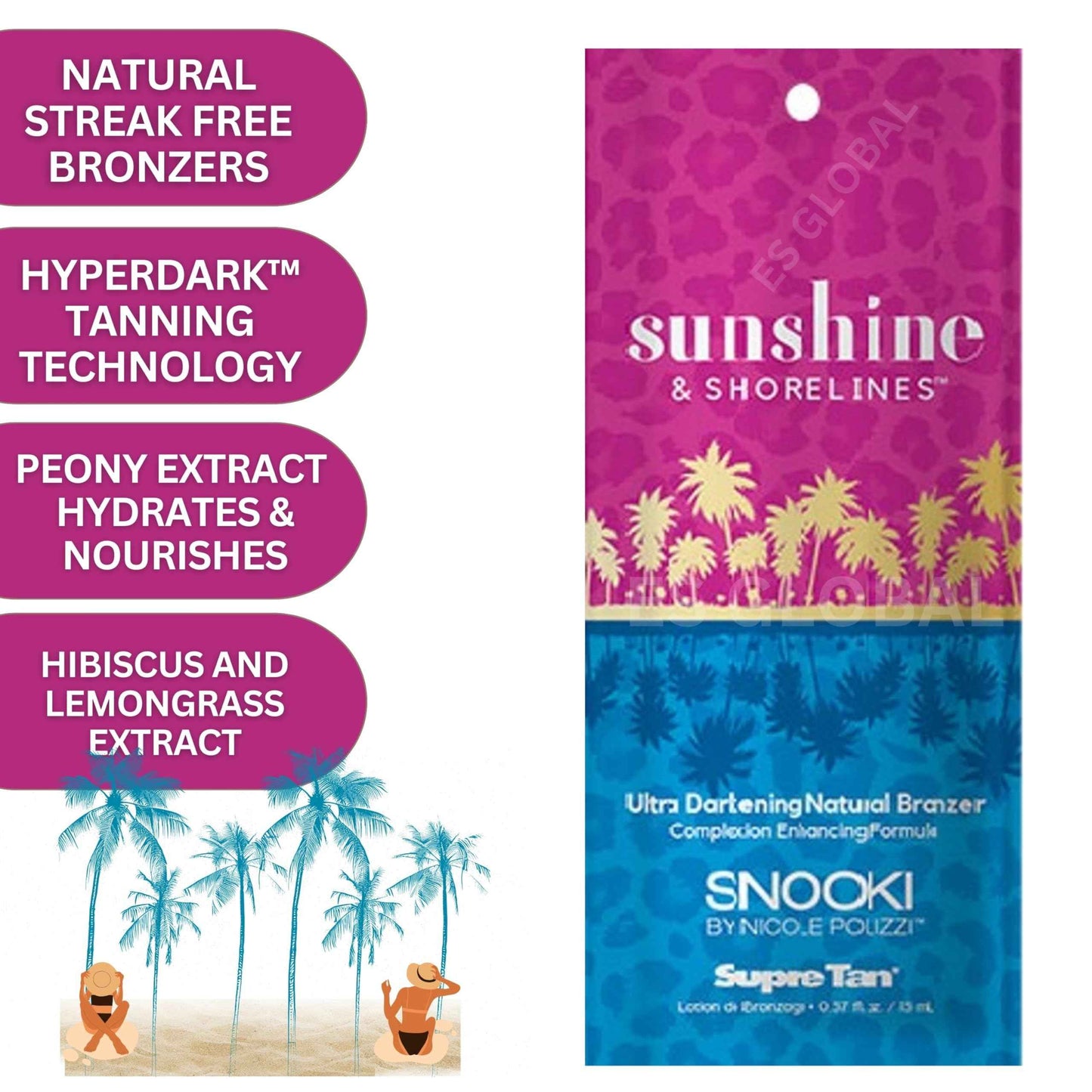 Assorted Tanning Bed Lotion (10 Packets) & EYE WEAR, Random Mix of Snooki My Beaches, Love Snooki, Extreme Blackout 100x, Legs Tanning Lotion Packets (0.57 oz each)