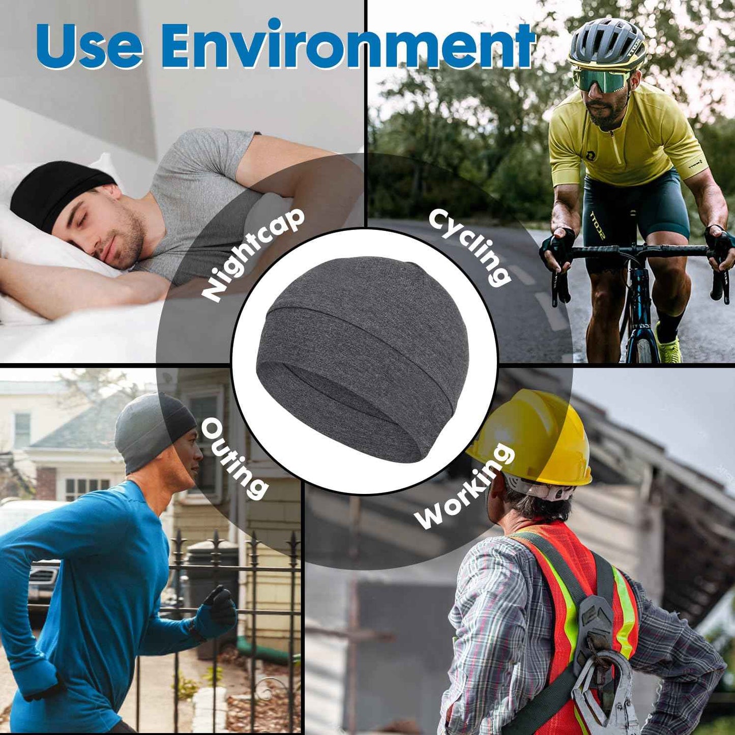 Mens Sleeping Cap Cotton Head Cover for Hair Loss Chemo Patients