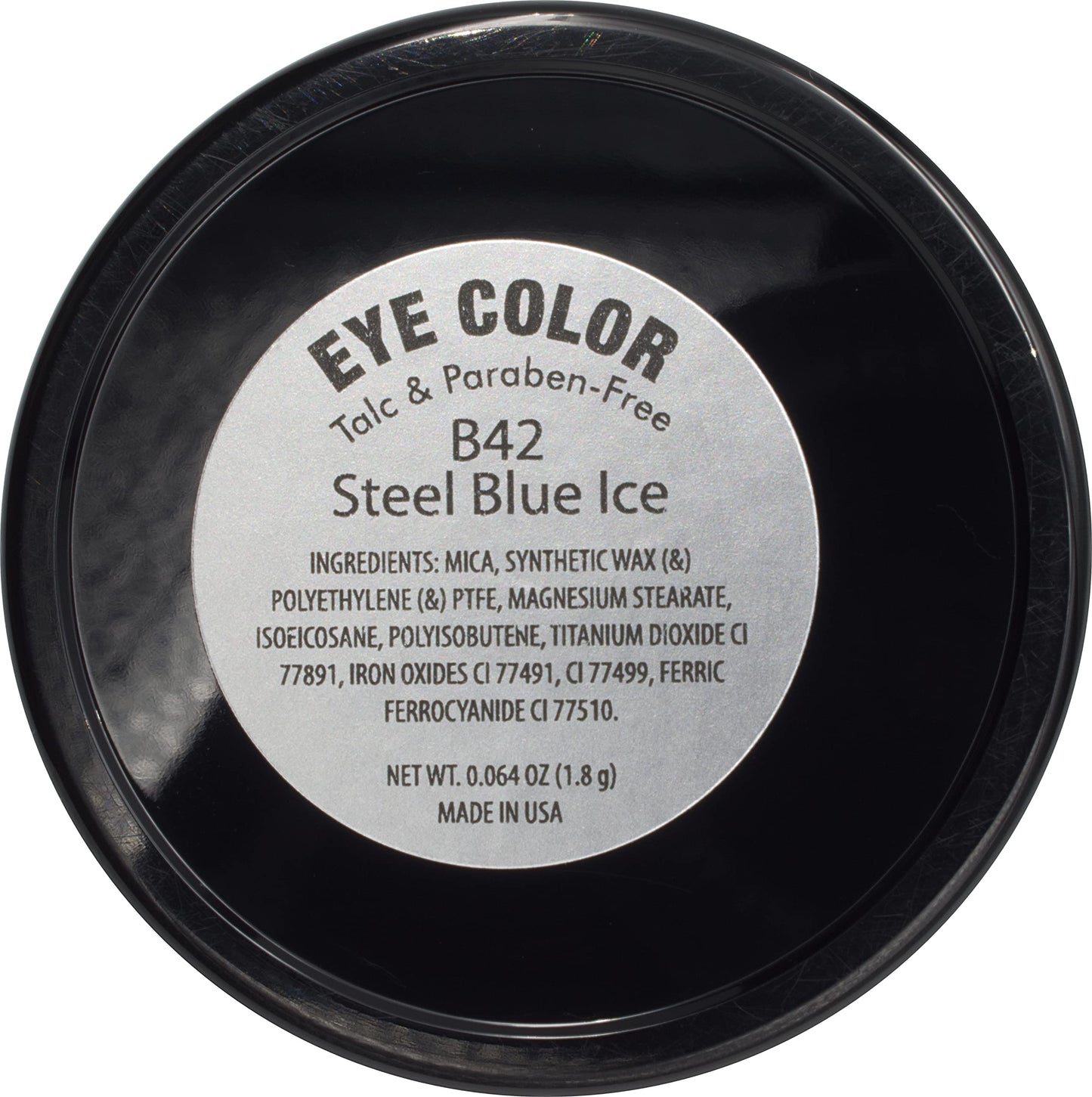 Pure Ziva Steel Navy Blue Ice Denim Shimmering Smokey Eye Ocean Grey Pressed Powder Single Vegan Eyeshadow; Talc, Paraben & Cruelty Free