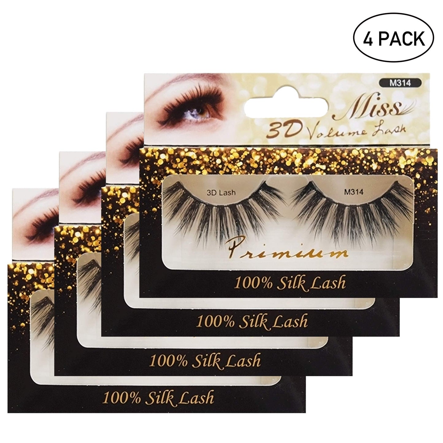 [4 PACKS] Miss Lashes 3D Volume Tapered False Eyelash Extension