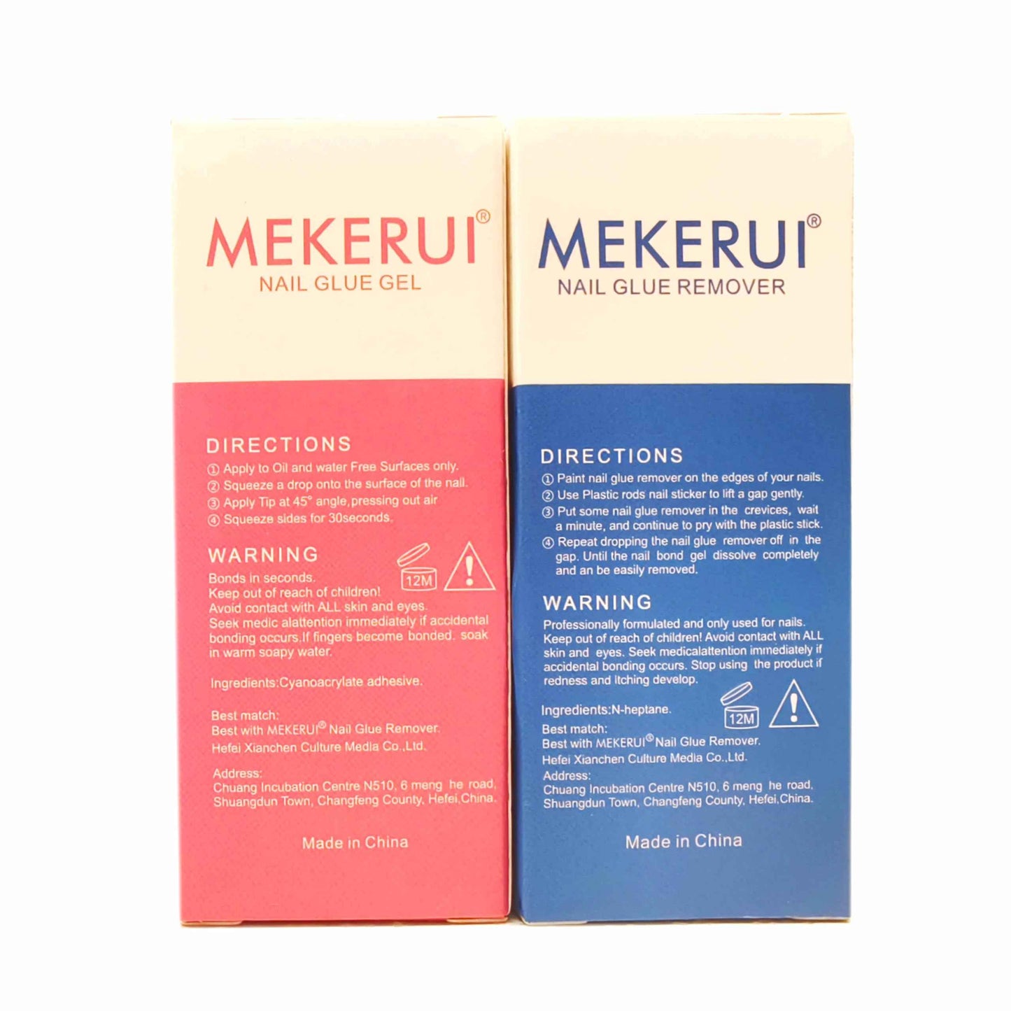 Mekerui(2 sets) New Upgrade Super Strong Nail Glue Gel and Quickly Glue Remover Set Press ons,G1 Long-lasting 30+ Days Without UV Light,R1 Dropper-type Easily Remove, Salon Professional