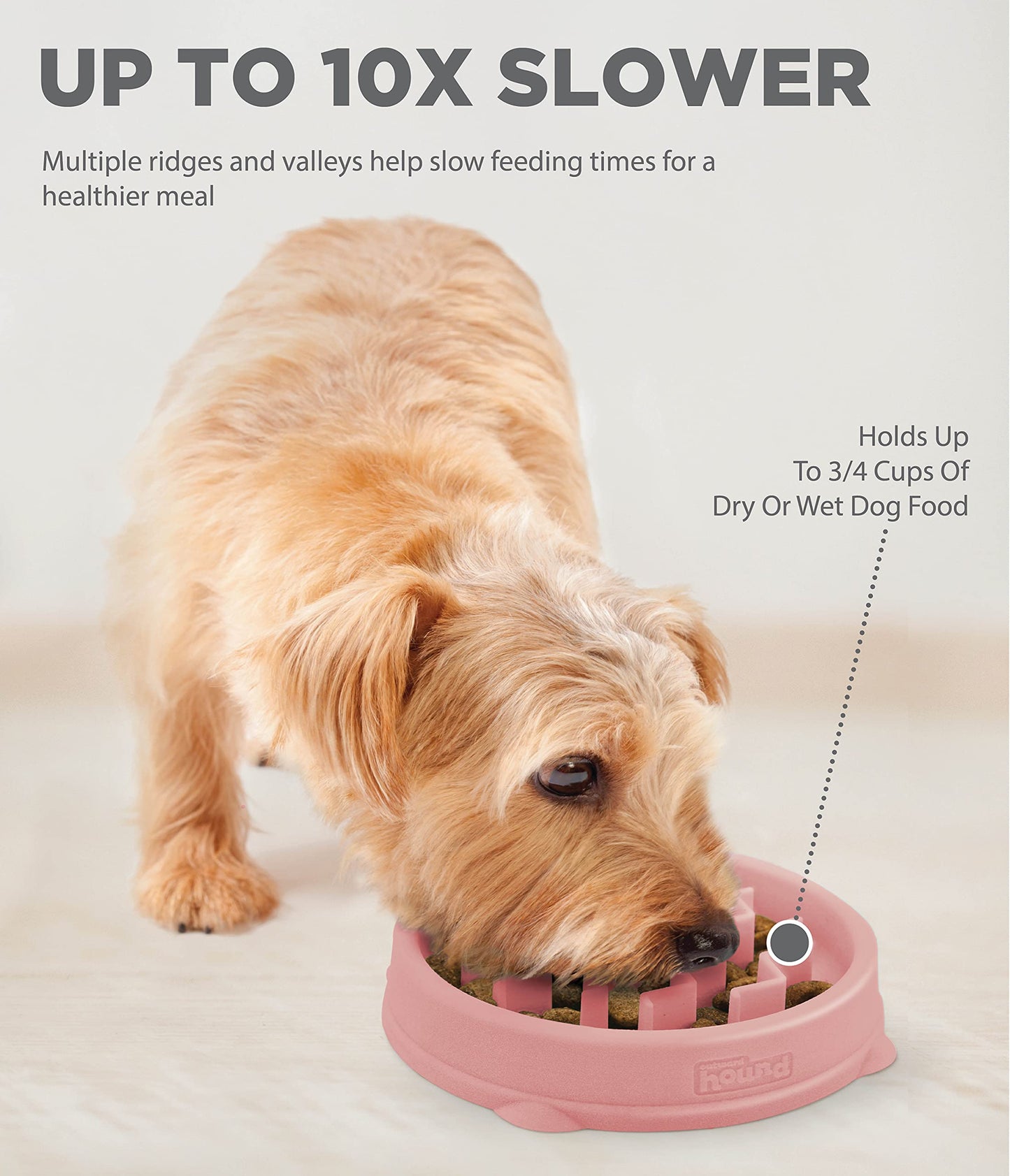 Outward Hound Fun Feeder Slo Bowl, Slow Feeder Dog Bowl, Small, Pink