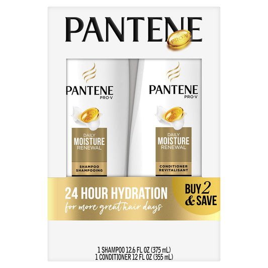 Pantene Daily Moisture Renewal Duo set, 12.6 Oz Shampoo and 12 Oz Conditioner