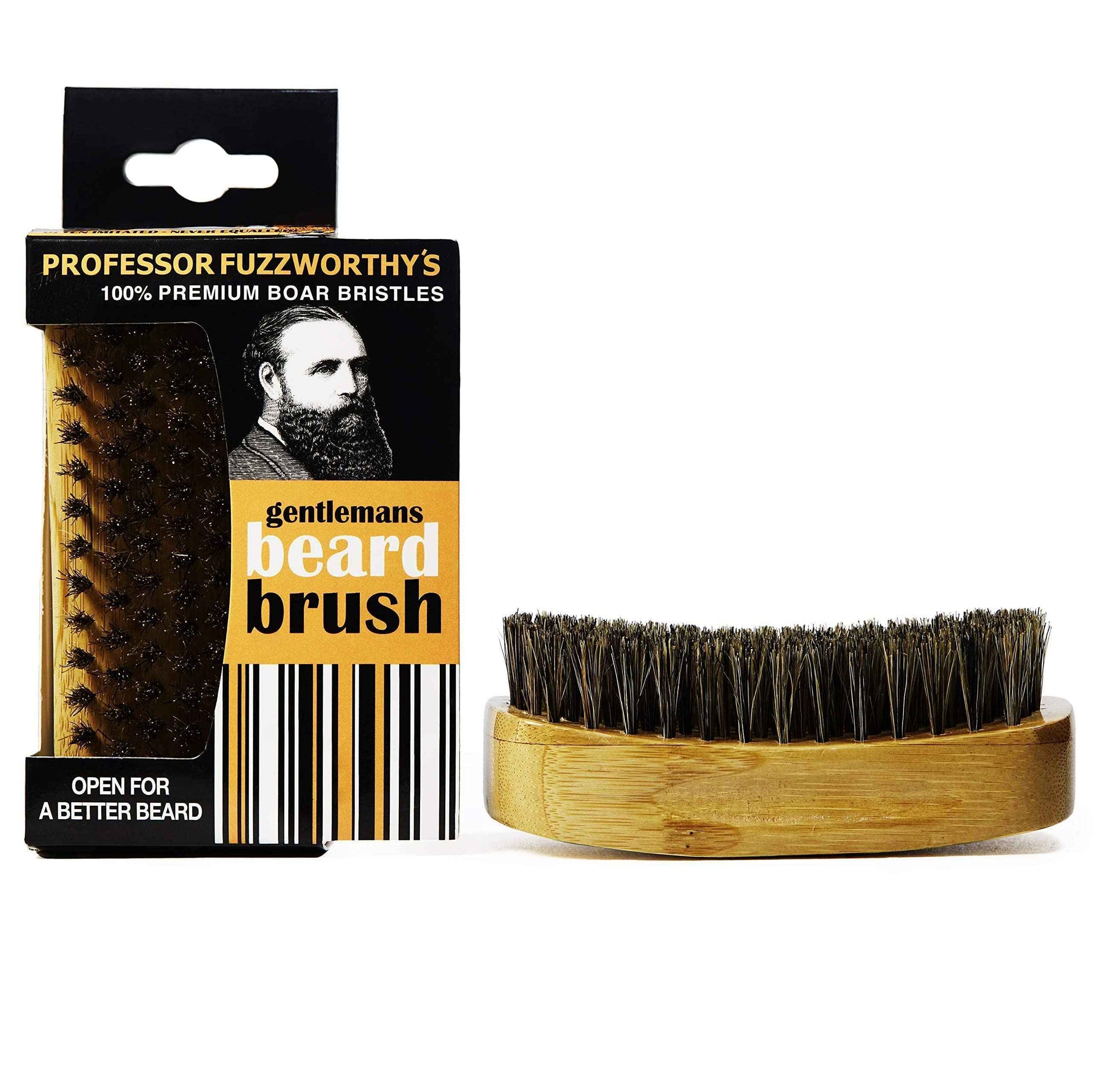 Professor Fuzzworthy Men’s Essential Beard Care Grooming Kit - Beard Shampoo & Boar Bristle Beard Brush - Best Travel Gift Set | 100% Natural & Zero Waste | Organic Ingredients Sulfate & Paraban Free