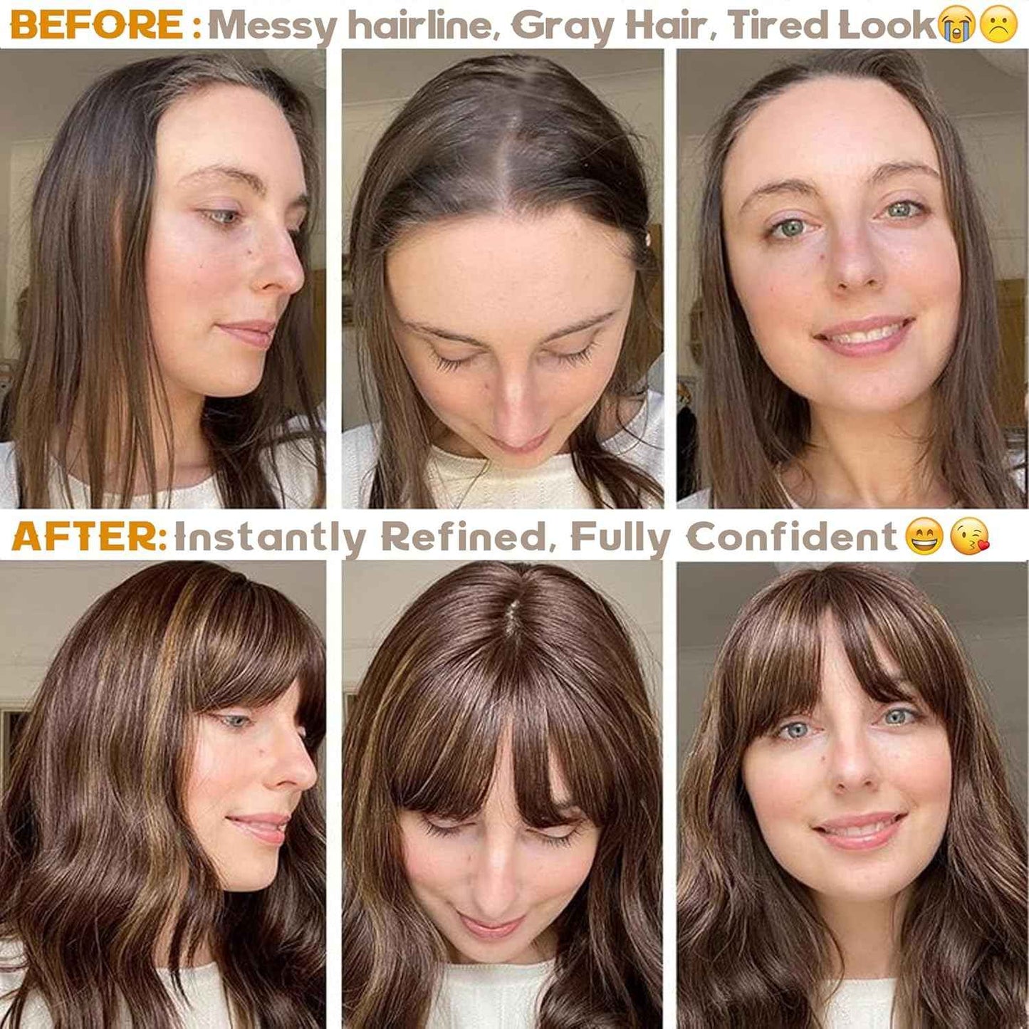 BUPPLER Hair Toppers for Women Real Human Hair-U Shape Toppers Hair Pieces for Women with Thinning Hairr 150% Density Silk Base Clip in Human Topper with Bangs for Daily Use(Light Brown-6#