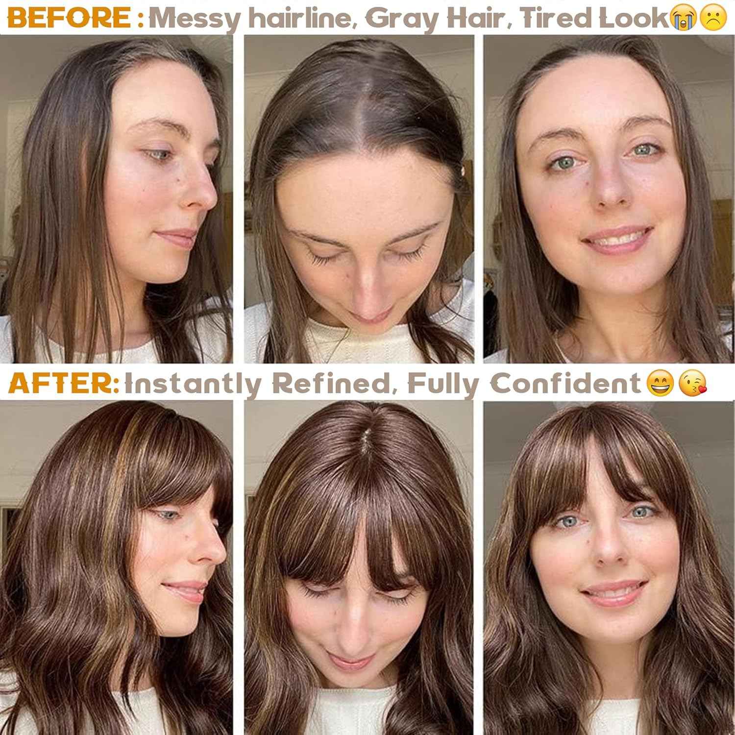 BUPPLER Hair Toppers for Women Real Human Hair-U Shape Toppers Hair Pieces for Women with Thinning Hairr 150% Density Silk Base Clip in Human Topper with Bangs for Daily Use(Light Brown-6#