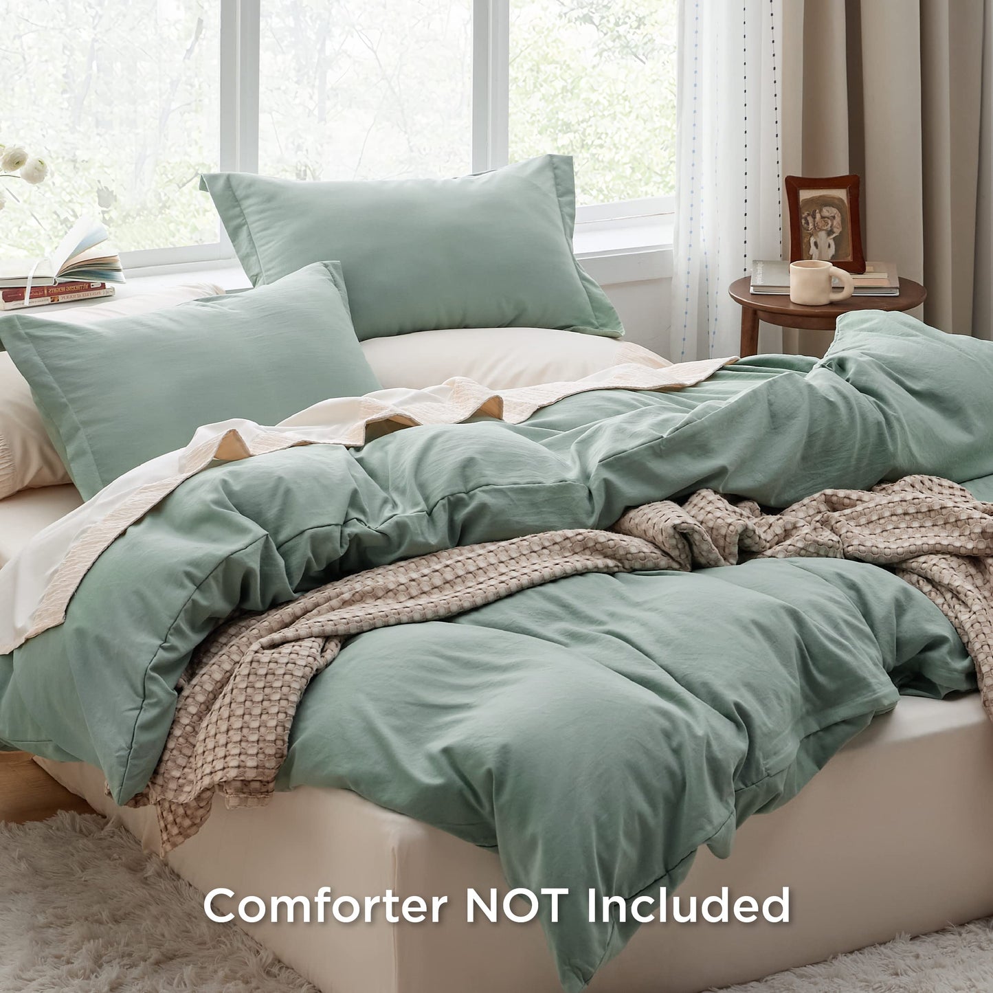 Bedsure Sage Green Twin Duvet Cover Set - Soft Prewashed Duvet Cover Twin Size, 2 Pieces, 1 Duvet Cover 68x90 Inches with Zipper Closure and 1 Pillow Sham, Comforter Not Included