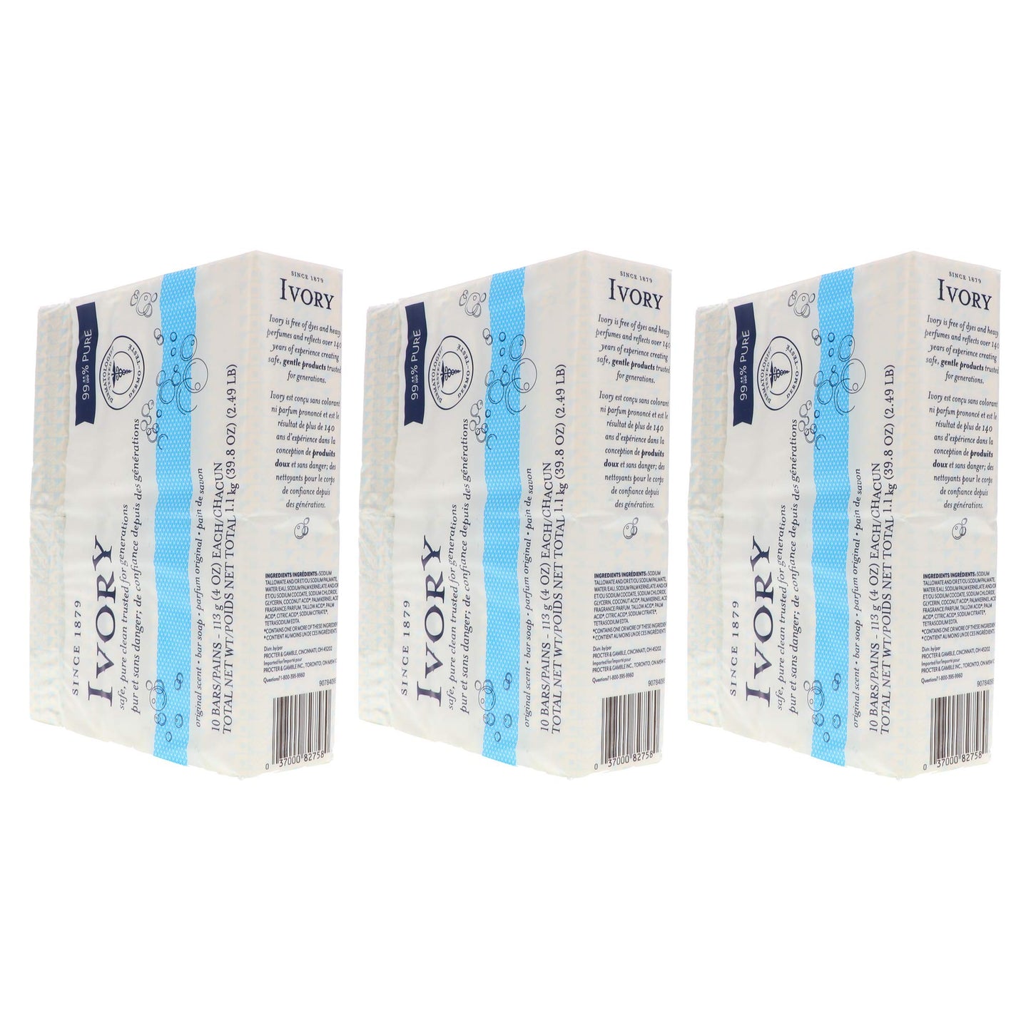 Ivory Soap, Original 4 oz Bars 10 ea (Pack of 3)