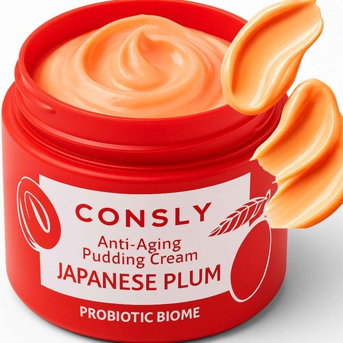 CONSLY_Probiotic Biome Anti-Aging Japanese Plum Pudding Cream – 2-in-1 Face Cream & Sleeping Mask with Probiotics | Firming, Moisturizing | Nourishing | 50ml