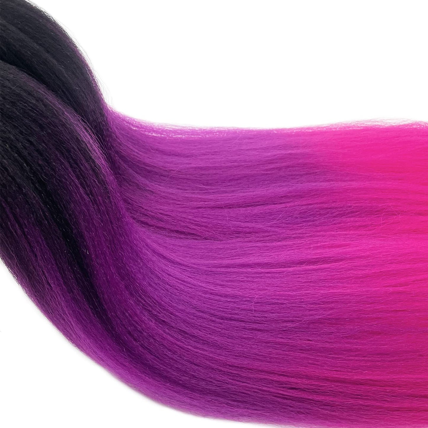 UPruyo Colored Purple Pink Ombre Braiding Hair Extensions for Braids Kanekalon Prestretched Pre Stretched Braiding Hair Ombre Fake Synthetic Hair for Braiding (24 In 6 Packs)