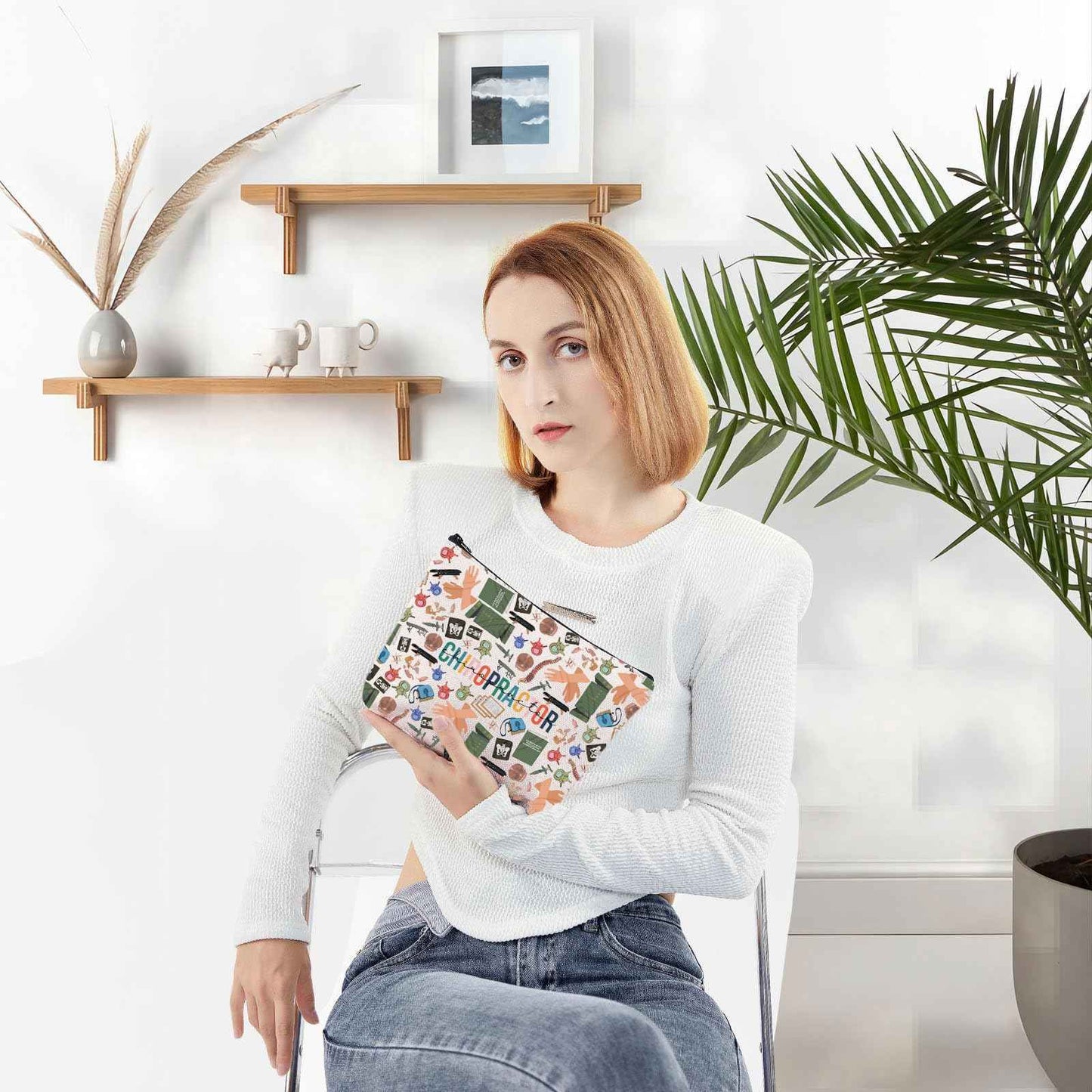 WZMPA Chiropractor Cosmetic Bag - Chiropractic Assistant Gifts Makeup Zipper Pouch for Merchandise