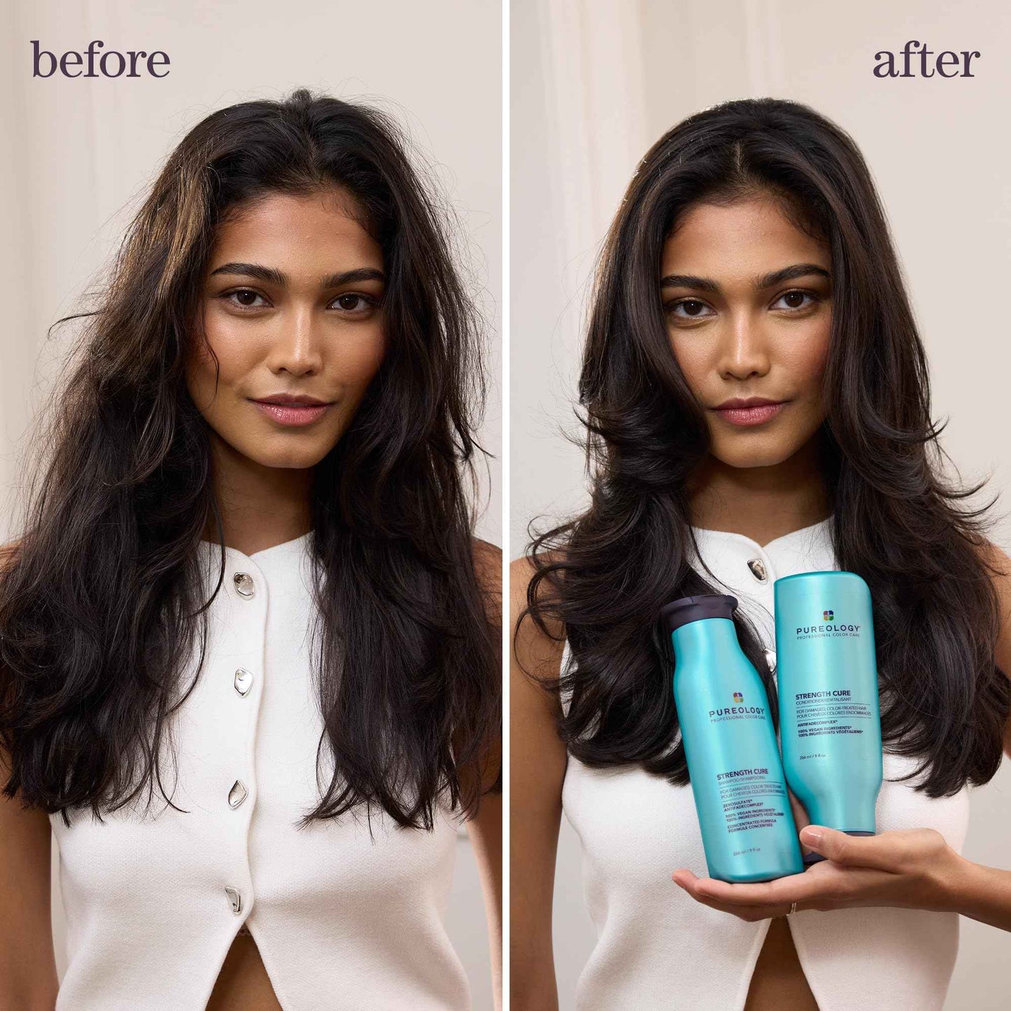 Pureology Strength Cure Conditioner - For Damaged or Color Treated Hair, Hair Strengthening & Prevents Breakage, Vegan & Sulfate-Free, 9 Fl Oz