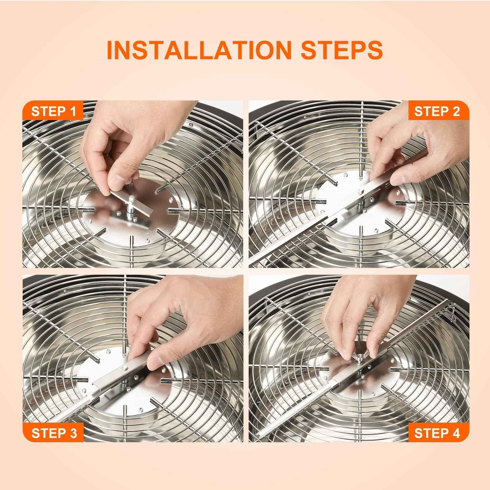 Simple Deluxe 4-Pack 16 inch Bowl Leaf Trimmer Blades Replacement Stainless Spin Clean Cut Include 2 Serrated 2 Straight Blades, Actual Length 13.4 Inches