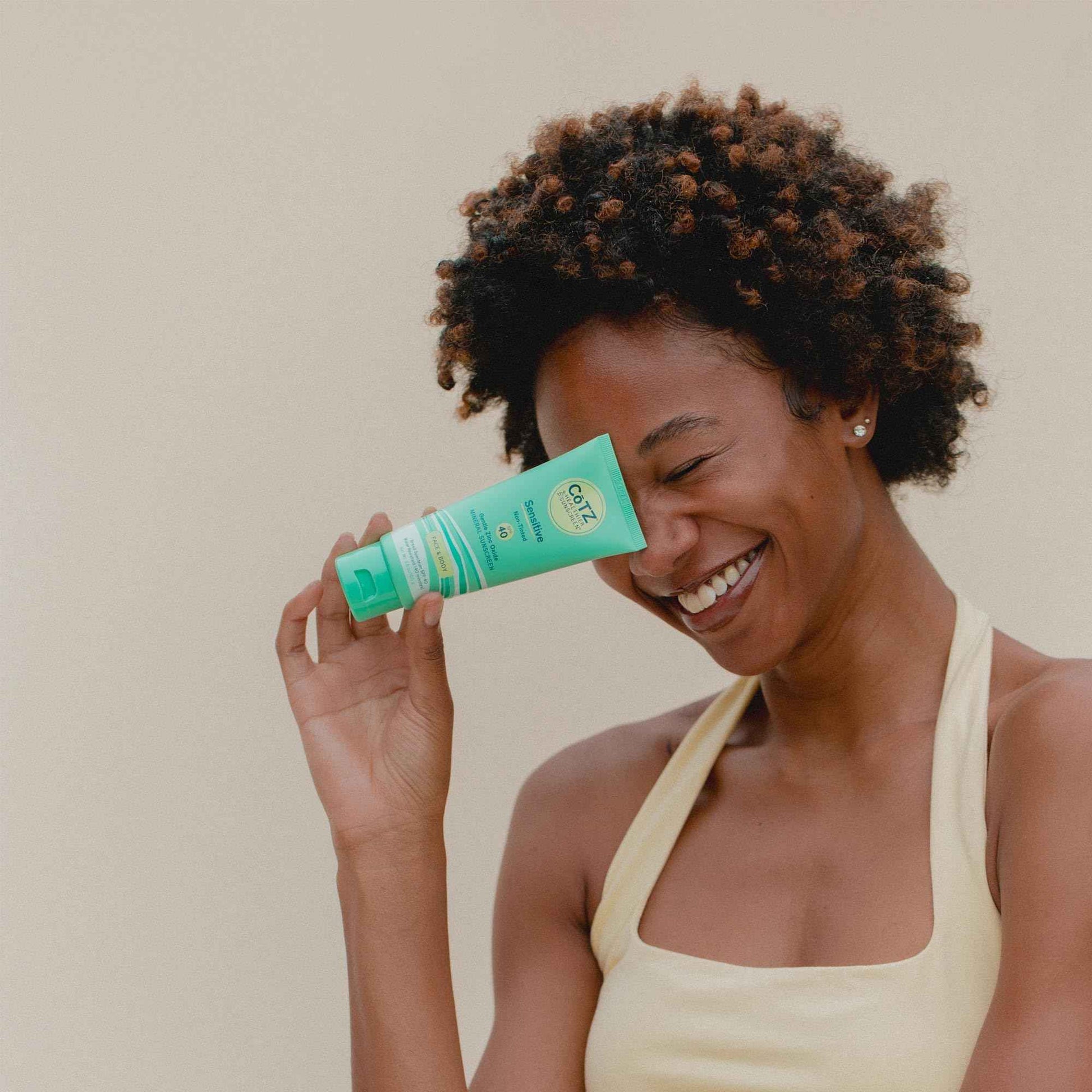 COTZ Sensitive Non-Tinted Zinc Oxide Mineral Sunscreen for Body and Face; Broad Spectrum SPF 40; 3.5 oz / 100 g