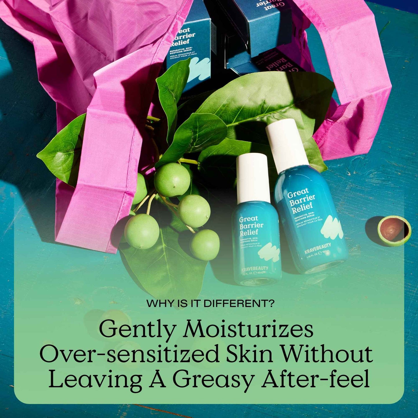 KraveBeauty Great Barrier Relief Serum – Korean-Inspired Barrier Repair Serum, Tamanu Oil, Soothes Redness & Hydrates, Vegan & Cruelty-Free, 1.52 fl oz