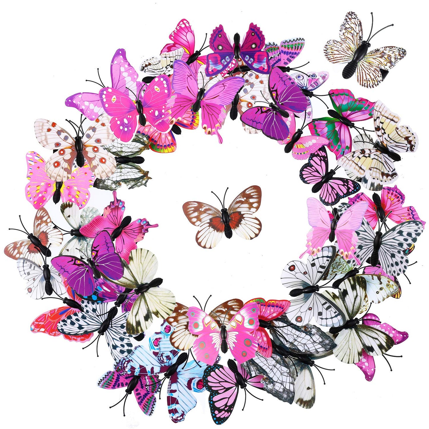 Boao 36 Pieces Butterfly Hair Clips Baby Girl Toddler Halloween Butterfly Clips Colorful Butterfly Barrettes 3D Wedding Hair Clips for Bridal Women Party Favors (Pink, White)