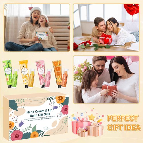 24 Sets Bulk Gifts For Women, Hand Cream Lotion, Lip Balm, Mini Nail Files Gifts Set with Organza Bags, Thank You Card, Baby Shower Bridal Wedding Favor for Guests, Christmas Gifts for Women