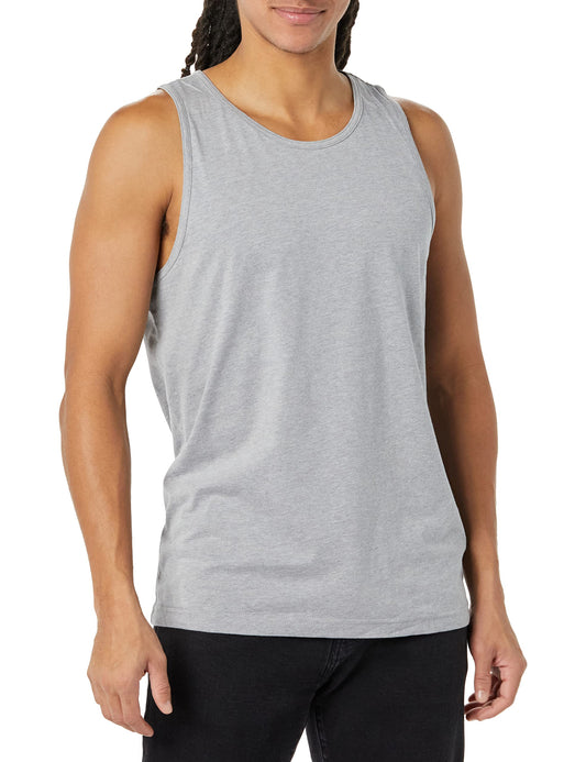 Amazon Essentials Men's Regular-Fit Tank Top, Light Grey Heather, X-Small