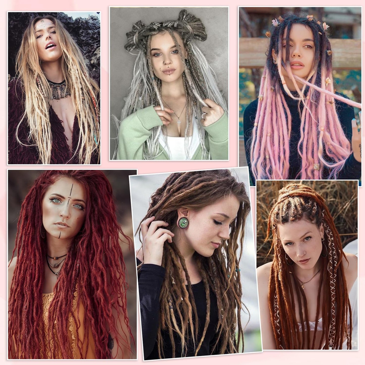 24 Inch Synthetic Dreadlock Extensions 20 Strands Hippie Single Ended Dreads Ombre Blonde 0.6 cm Width Loc Extensions Reggae Style Crochet Hair For Daily Use by Women and Men (24Inch, 27/613)