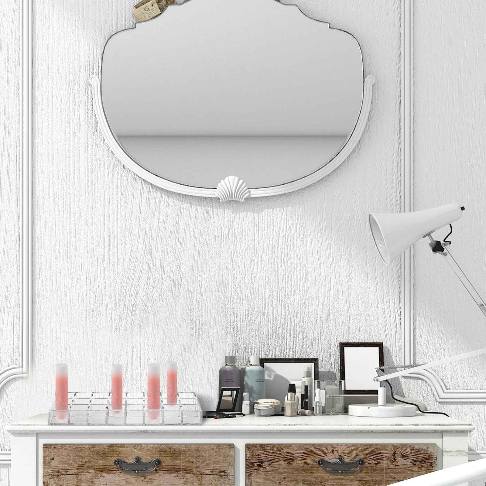 Kigley 3 Pcs Clear Lipstick Organizer Acrylic Lip Gloss Holder Cosmetic Storage Lipstick Display Case for Women Perfume Sample Drawer Brushes Bottles Birthday Gift(24 Grid)