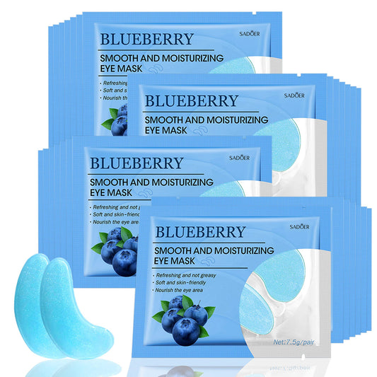 Ruzzut Under Eye Patches- 28 Pairs Blueberry Collagen Eye Mask Eye Patches for Reducing Puffy Eyes and Dark Circles, Anti Aging Gel Eye Pads Under Eye Mask, Blue