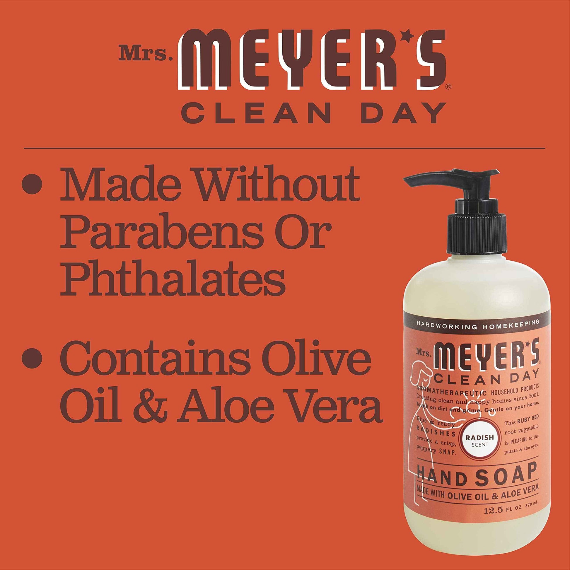 MRS. MEYER'S CLEAN DAY Liquid Hand Soap, Radish Scent (12.5 Fl Oz (Pack of 2))
