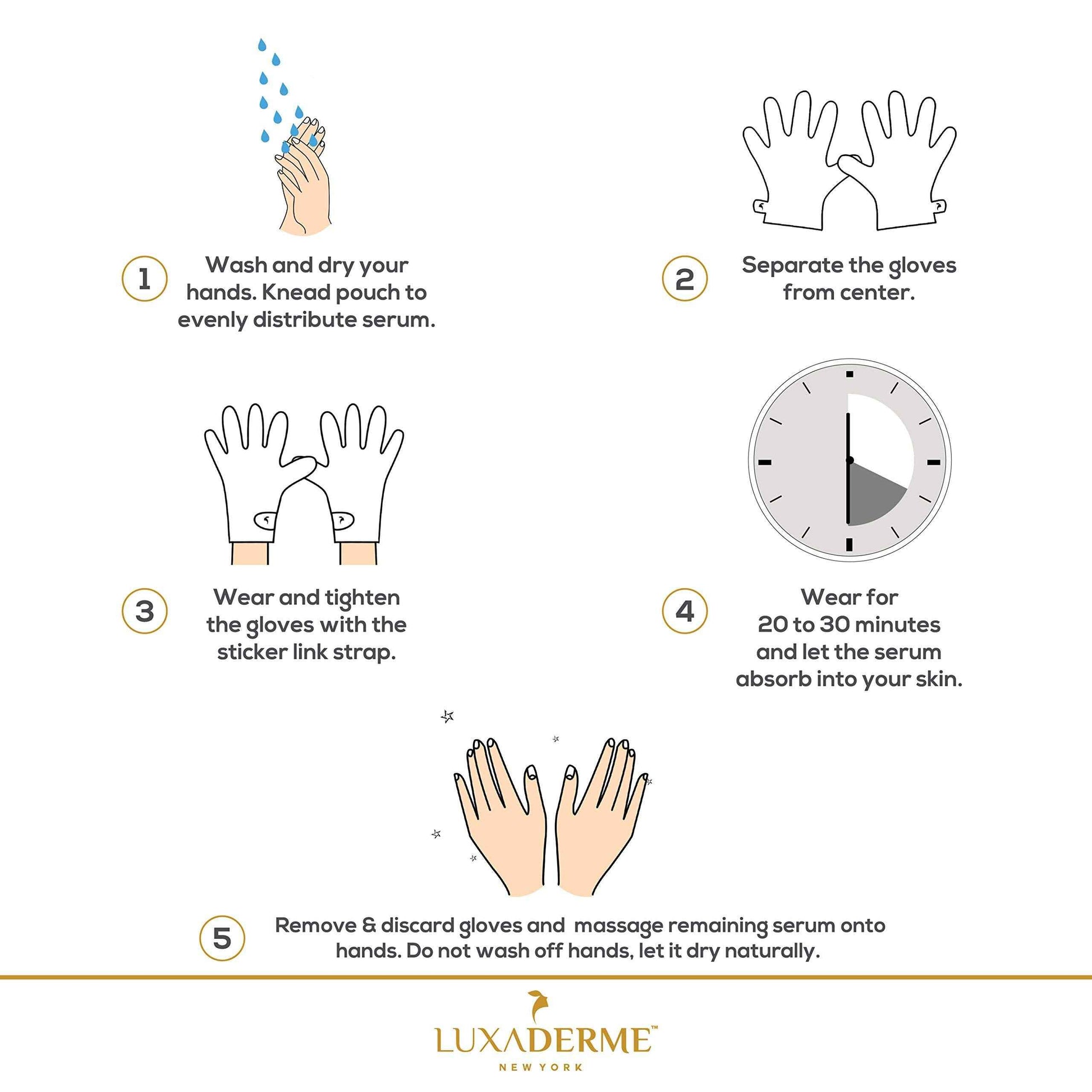 LuxaDerme Moisturizing Gloves for Dry Hands - 15ml Safflower & Shea Butter Hydrating Hand Mask - Rejuvenate Dull & Cracked Skin - Skincare Gift Set (Pack of 10)