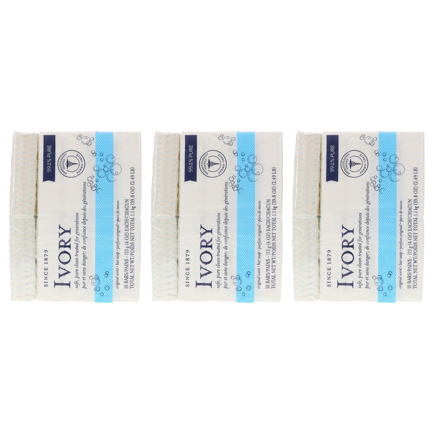 Ivory Soap, Original 4 oz Bars 10 ea (Pack of 3)