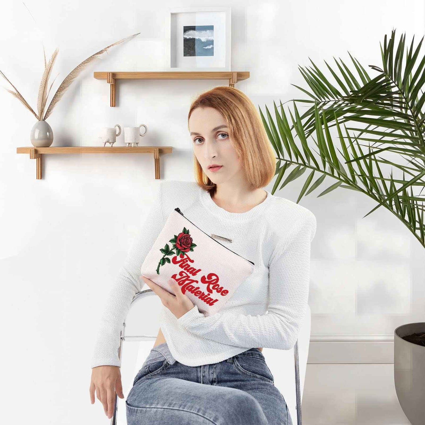 LEVLO Bachelor Fans Cosmetic Make Up Bag Bachelor TV Show Inspired Gift Final Rose Material Cosmetic Bag