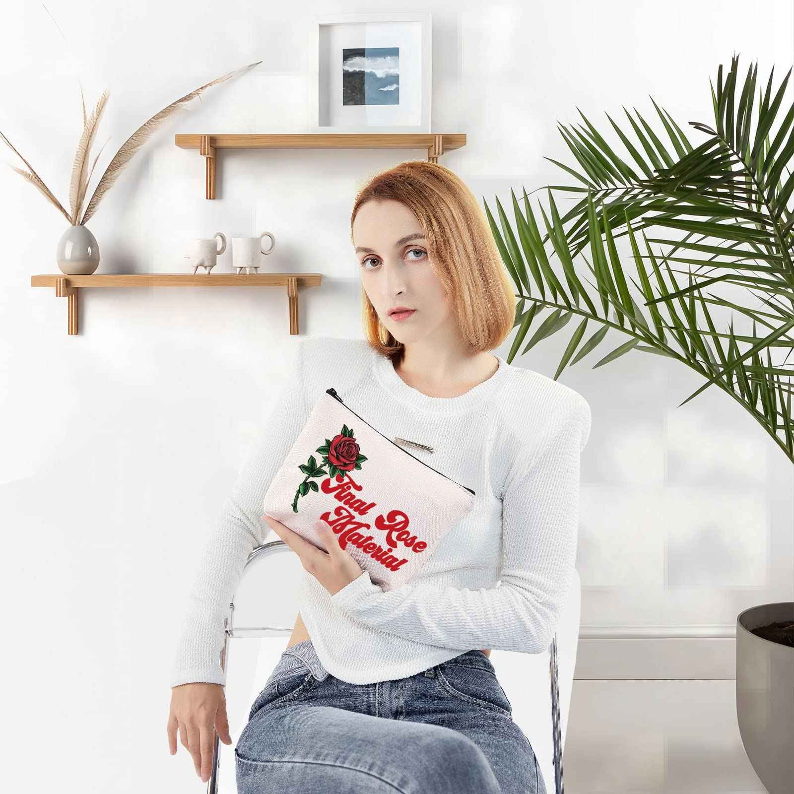 LEVLO Bachelor Fans Cosmetic Make Up Bag Bachelor TV Show Inspired Gift Final Rose Material Cosmetic Bag